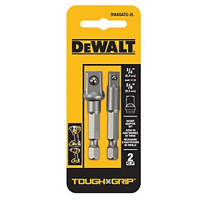 Lowes: $2.98 free shipping DEWALT TOUGH GRIP 2 -Pack Socket adapter Set