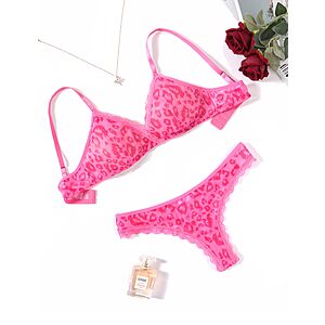 Avidlove Women's Sexy Lingerie Set Wireless Sheer Bra Panty Sets Chic Bralettes $6.99