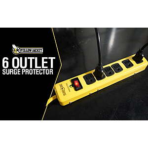 15-Ft 6-Outlet Yellow Jacket Metal Surge Protector Strip $13.74 + Free S&H w/ Walmart+ or on $35+