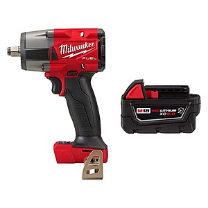 Milwaukee M18 FUEL Gen-2 18V Lithium-Ion Brushless Cordless Mid Torque 1/2 in. Impact w/Fring w/5.0 ah Resistant Battery $261