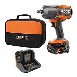 Ridgid 18V Brushless Cordless 4-Mode 1/2 in. High-Torque Impact Wrench Kit with 4.0 Ah Battery and Charger $209