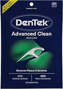 $2.29 S&S 40% off Q AMZ DenTek Advanced Clean Floss Picks with No Break & No Shred Dental Floss, Plaque Remover, 150 Count