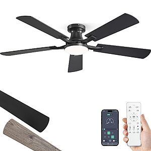 52" ZMISHIBO Ceiling Fan with Light & App & Remote $43 + Free S/H