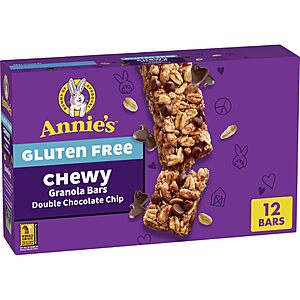 [S&S] $4.86: Annie's Gluten Free Chewy Granola Bar, Double Chocolate Chip, 11.76 oz, 12 Bars