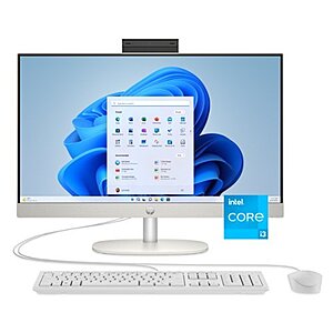 $599.99: HP 23.8" Full HD Touch-Screen All-in-One, Intel Core i3 N300 (2023), 8GB Memory, 512GB SSD, Shell White (24-cr0014)
