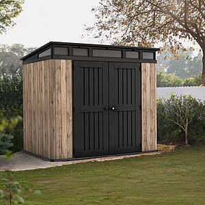 Keter 8' x 6' Signature Collection Aspen Resin Outdoor Storage Shed, Pine $757.14
