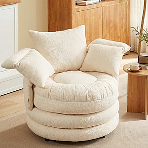 Pinmoco 40" Oversized 360 Swivel Accent Barrel Chair $229 + FS
