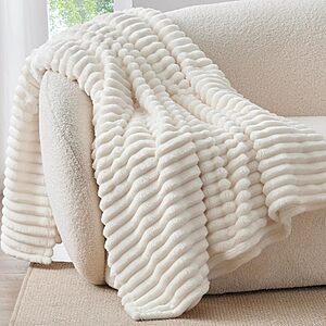Prime: 50" x 60" BEDELITE 300GSM Fluffy Fleece Throw Blanket (Cream) $7.52 + Free Shipping w/ Prime or on $35+