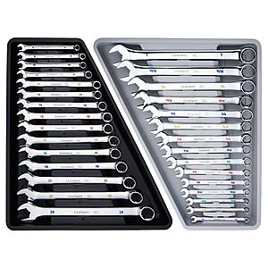 toolant Max Grip 30pcs Professional Metric & SAE Combination Wrench Set with Long Pattern Offset Heads Anti-Slip Teeth & Color-Coded Markings $100.79