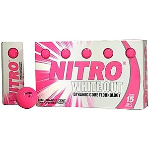 $7.16* | 15-Pack Nitro Long Distance Peak Performance Golf Balls (Pink) at Amazon