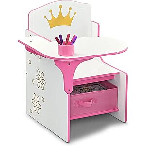 Delta Children Princess Crown Chair Desk w/ Storage Bin (White/Pink) $19.99 + Free Shipping w/ Prime or on $35+