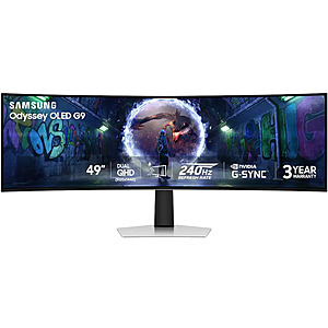 Samsung Odyssey G9 (G93SD) 49-inch DQHD 240Hz Curved Gaming Monitor in Silver $999.99 + Free Shipping