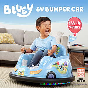 6V Bluey Bumper Car Ride on Toy for Children, by Flybar, 1 Count $73