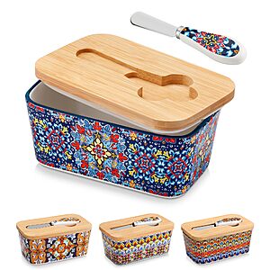 Prime: 6.5" vancasso Ceramic Butter Dish w/ Bamboo Lid & Knife (4 colors) from $13.79 + Free Shipping w/ Prime or on $35+