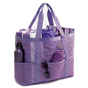 JOYPICKS Large Mesh Beach Tote Bag w/ 8 Exterior Pockets & Interior Zipper Pocket (5 Colors, 22"L x 6.5"W x 16"H) $7.79 + Free Shipping w/ Prime or on $35+