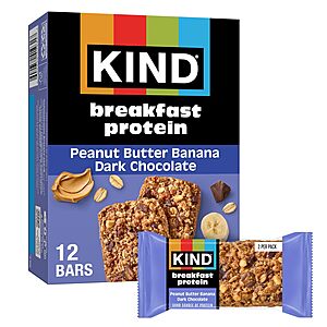 6-Pack of 2 KIND Protein Breakfast Bars (PB Banana Dark Chocolate or Almond Butter) $2.74 w/ S&S + Free Shipping w/ Prime or on $35+