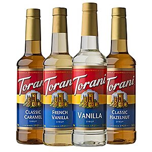 [SnS] $14.29** | 4-Pack 25.4-Oz Torani Syrup (Caramel, French Vanilla, Vanilla, Hazelnut) at Amazon ($3.57 each)