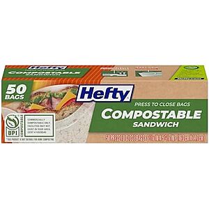 [SnS, AC] $1.36** | 50-Count Hefty Compostable Sandwich Bags at Amazon