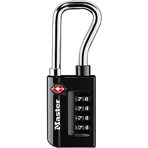Master Lock 4696D 1-5/16" TSA Accepted Set Your Own Combination Luggage Padlock (Black) $4.13 + Free Shipping w/ Prime or on $35+