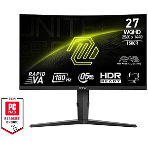 Refurb: 27" MSI MAG 275CQPF 1440p 180Hz 0.5ms Curved VA Gaming Monitor $59.99 + Free Shipping
