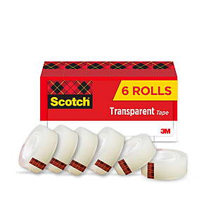 6-Pack Scotch Transparent Tape (3/4" x 1296") $4.69 + Free S&H w/ Walmart+ or on $35+