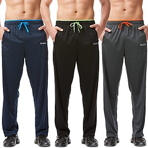 3-Pack SACUIMAN Men's Athletic Sweatpants w/ Zipper Pockets (S/M) $14.99 + Free Shipping w/ Prime or on $35+