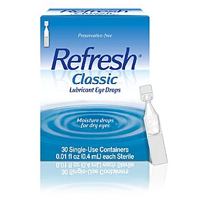 [Select Accounts] 30-Ct 0.01-Oz REFRESH CLASSIC Lubricant Eye Drops Preservative-Free Artificial Tears $3.62 w/ S&S + Free Shipping w/ Prime or on $35+