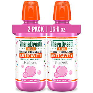 2-Pack 16-Oz TheraBreath Kids Anticavity Fluoride Oral Rinse (Bubblegum Blast) $5.59 + Free Shipping w/ Walmart+ or on $35+