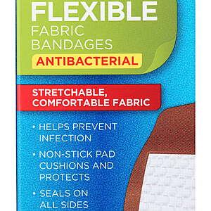 $2.88 FS Walmart+ Equate Fabric Terra Cotta Antibacterial X-Large Bandages, 10 Count, 3 Pack (30 bandages)