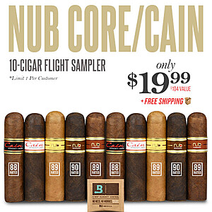 Nub Core/Cain 10-Cigar Flight Sampler~$19.99 @ Cigar Page~Free Shipping!