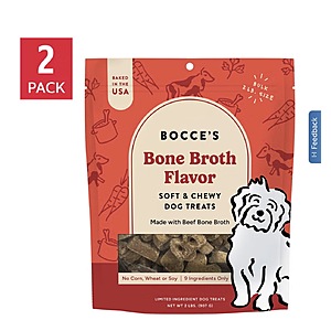 Bocce's Bakery Soft & Chewy Bone Broth Dog Treats, 2 lbs, 2-pack $31.99 free shipping Costco.com