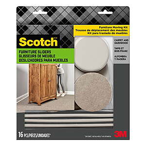 16-Piece Scotch Sliders Furniture Moving Kit $7.66 + Free S&H w/ Walmart+ or on $35+