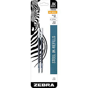 2-Ct Zebra G-Series Ballpoint Stainless Steel Pen Refill (0.7mm, Fine Point, Black Ink) $0.52 + Free S&H w/ Walmart+ or on $35+