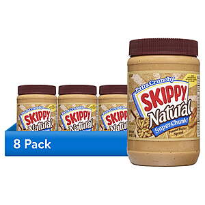 8-Pack 40-Oz SKIPPY SUPER CHUNK Natural Peanut Butter Spread $16.68 + Free S&H w/ Walmart+ or on $35+