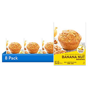 8-Ct 15.4-Oz Krusteaz Banana Nut Muffin Mix $12.84 + Free S&H w/ Walmart+ or on $35+