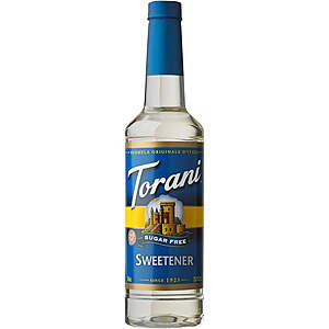 25.4-Oz Torani Sugar Free Sweetener Syrup $3.27 + Free S&H w/ Walmart+ or on $35+