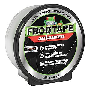 $5.49 | FrogTape Advanced Painter's Tape, 2 in Wide (1.88 in x 45 yd) at Amazon