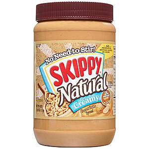 $23.83(8 pack) SKIPPY Natural Creamy Peanut Butter Spread, 7 G Protein per Serving, Plastic Jar 40 oz WALMART FS +
