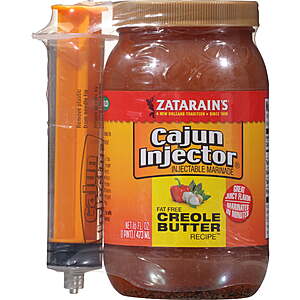 6-pack 16-oz Zatarain's CAJUN INJECTORS Creole Butter Recipe Injectable Marinade w/ Injector $11.19 + Free S&H w/ Walmart+ or on $35+