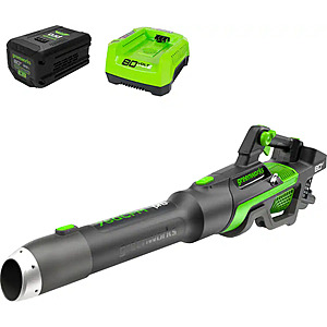 Greenworks - 80-Volt 750 CFM Cordless Handheld Blower (1 x 2.5Ah Battery and 1 x Charger) - Green $120 Bestbuy.com