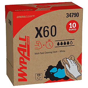 10-Pk 118-Sheet WypAll GeneralClean X60 Cloths Multi-Task Cleaning Wipes $15.44 + Free S&H w/ Walmart+ or on $35+