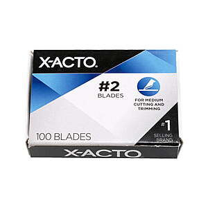 100-Piece #2 Bulk Pack Replacement Blade for X-Acto Knives (X602) $5.79 + Free S&H w/ Walmart+ or on $35+