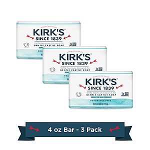Kirk's Fragrance Free Castile Bar Soap~$5.64 @ Amazon