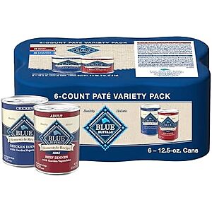 [SnS, AC] $4.79* | 6-ct 12.5-oz Blue Buffalo Homestyle Recipe Adult Wet Dog Food (Chicken & Beef) at Amazon