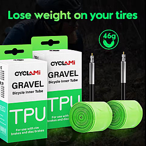 $7.73 | 2 Pcs CYCLAMI Ultralight Gravel Bike TPU 700c Inner Tubes 32-47mm