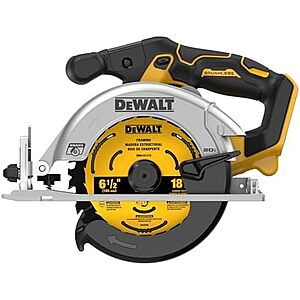 $119* | DeWALT 20V Max 6-1/2" Brushless Cordless Circular Saw (Tool Only) at Amazon