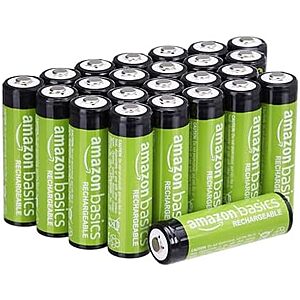 [SnS] $16.03* | 24-Count Amazon Basics Rechargeable AA 2000 mAh NiMH Batteries at Amazon (66.8￠ each)
