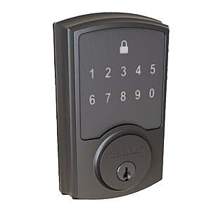 Brinks Electronic Touchpad Deadbolt w/ Pro-Guard (Matte Black) $12.00 + Free Shipping w/ Walmart+ or on $35+