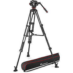 Manfrotto 504X Fluid Video Head & MVTTWINMA Aluminum Tripod with Mid-Level Spreader $599.95 @B&H