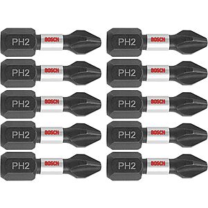 10-Pack Bosch Impact Tough 1" Phillips #2 Screwdriving Insert Bits $4.09 + Free Shipping w/ Prime or on $35+